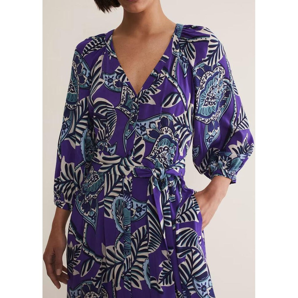 Phase Eight Erin Paisley Midi Dress - Purple - Beales department store