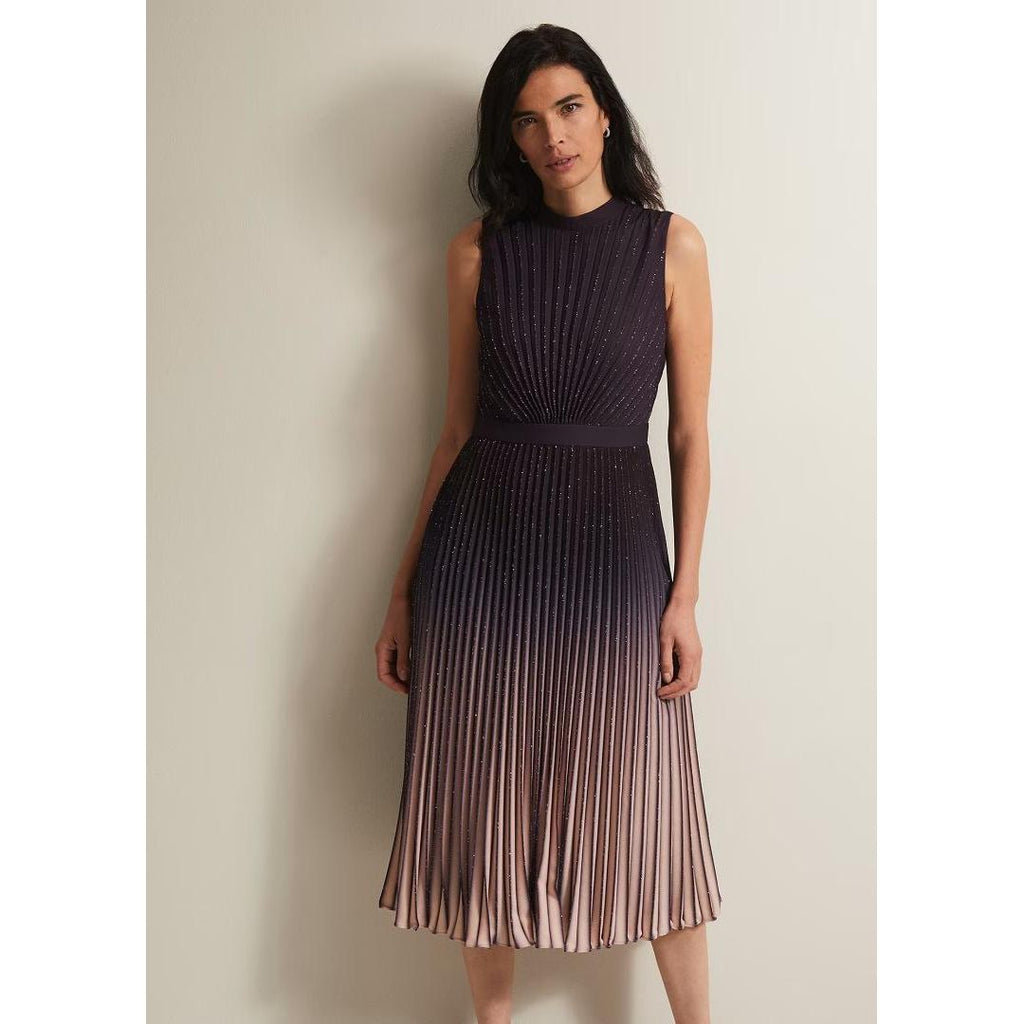 Phase Eight Estella Dark Purple Ombre Midaxi Dress - Purple - Beales department store