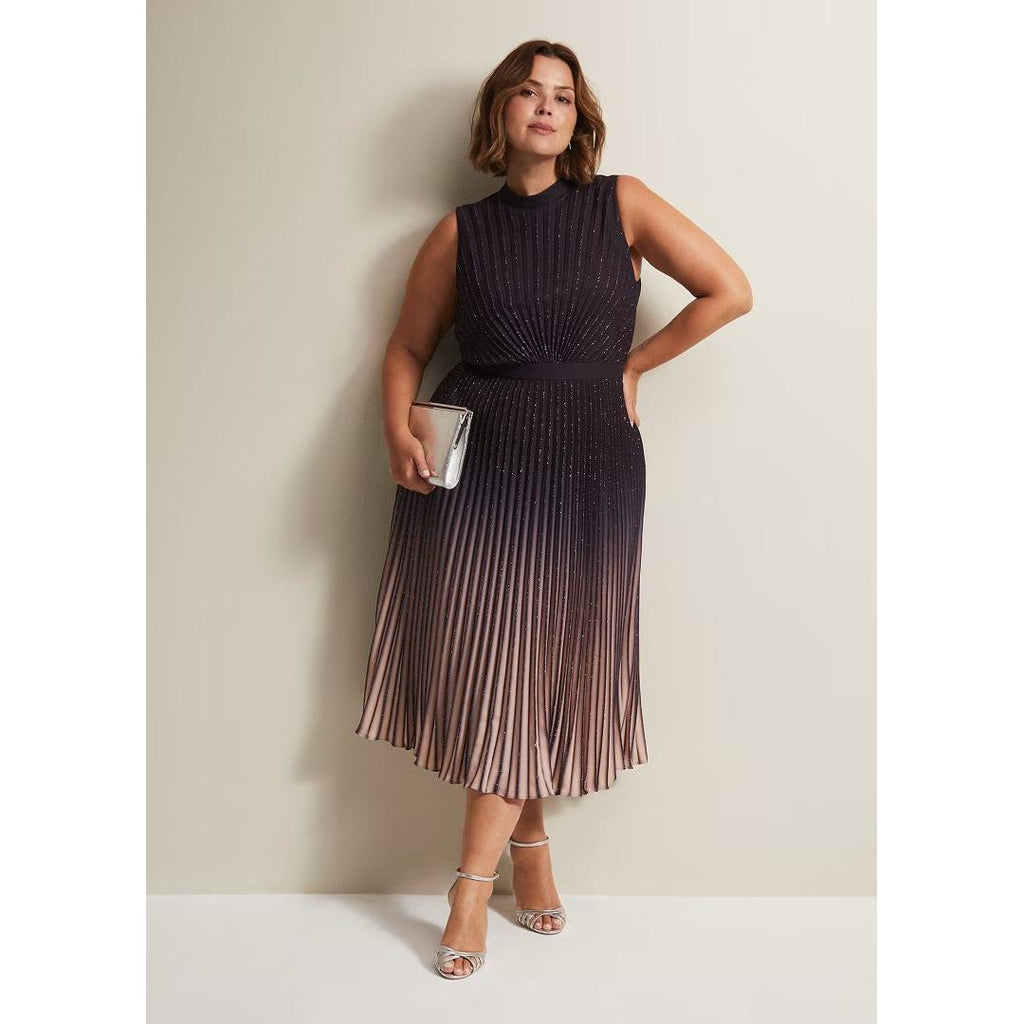 Phase Eight Estella Dark Purple Ombre Midaxi Dress - Purple - Beales department store