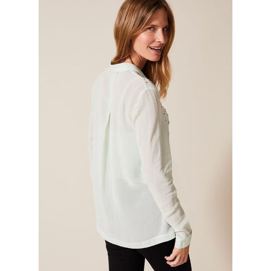 Phase Eight Eyelet Chiffon Blouse - Mint Size 18 - Beales department store