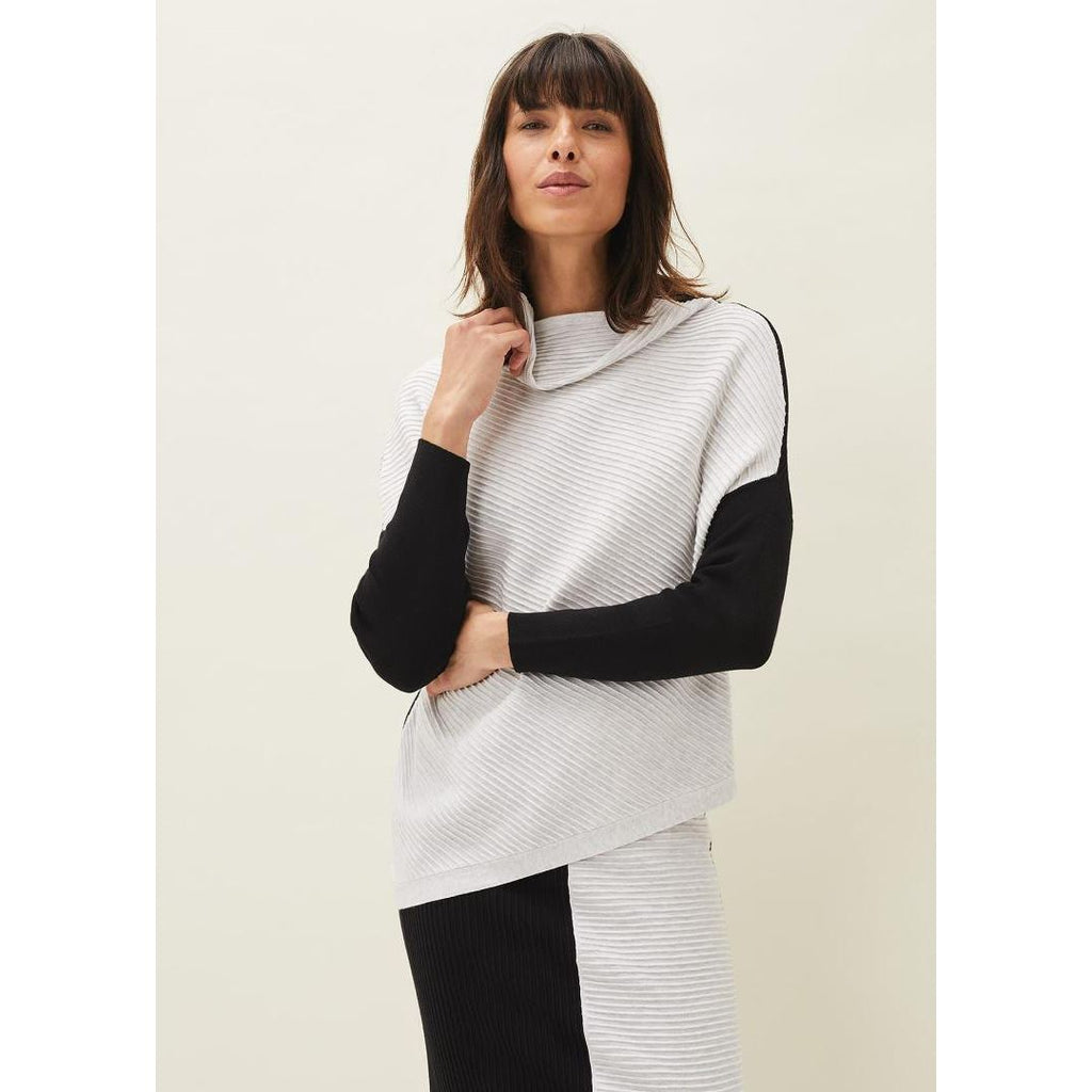 Phase Eight Flo Coloublock Knit - Black/Grey - Beales department store