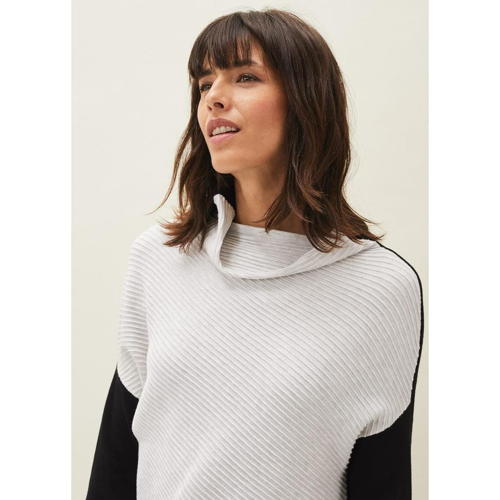 Phase Eight Flo Coloublock Knit - Black/Grey - Beales department store