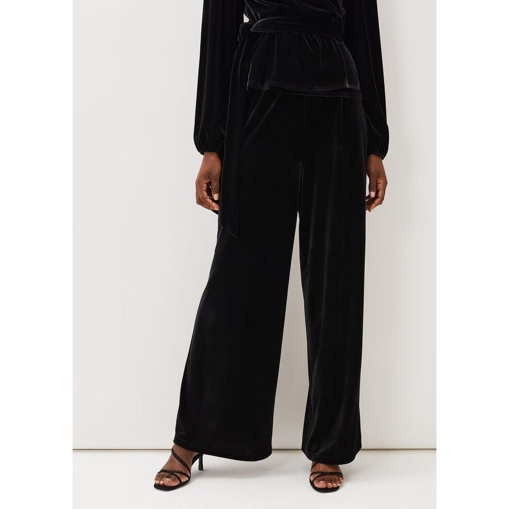 Phase Eight Florentine Velvet Co-Ord Trousers - Black - Beales department store