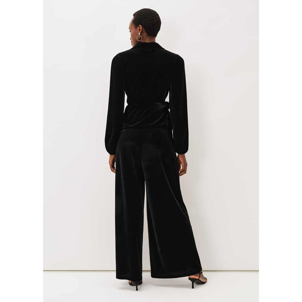 Phase Eight Florentine Velvet Co-Ord Trousers - Black - Beales department store