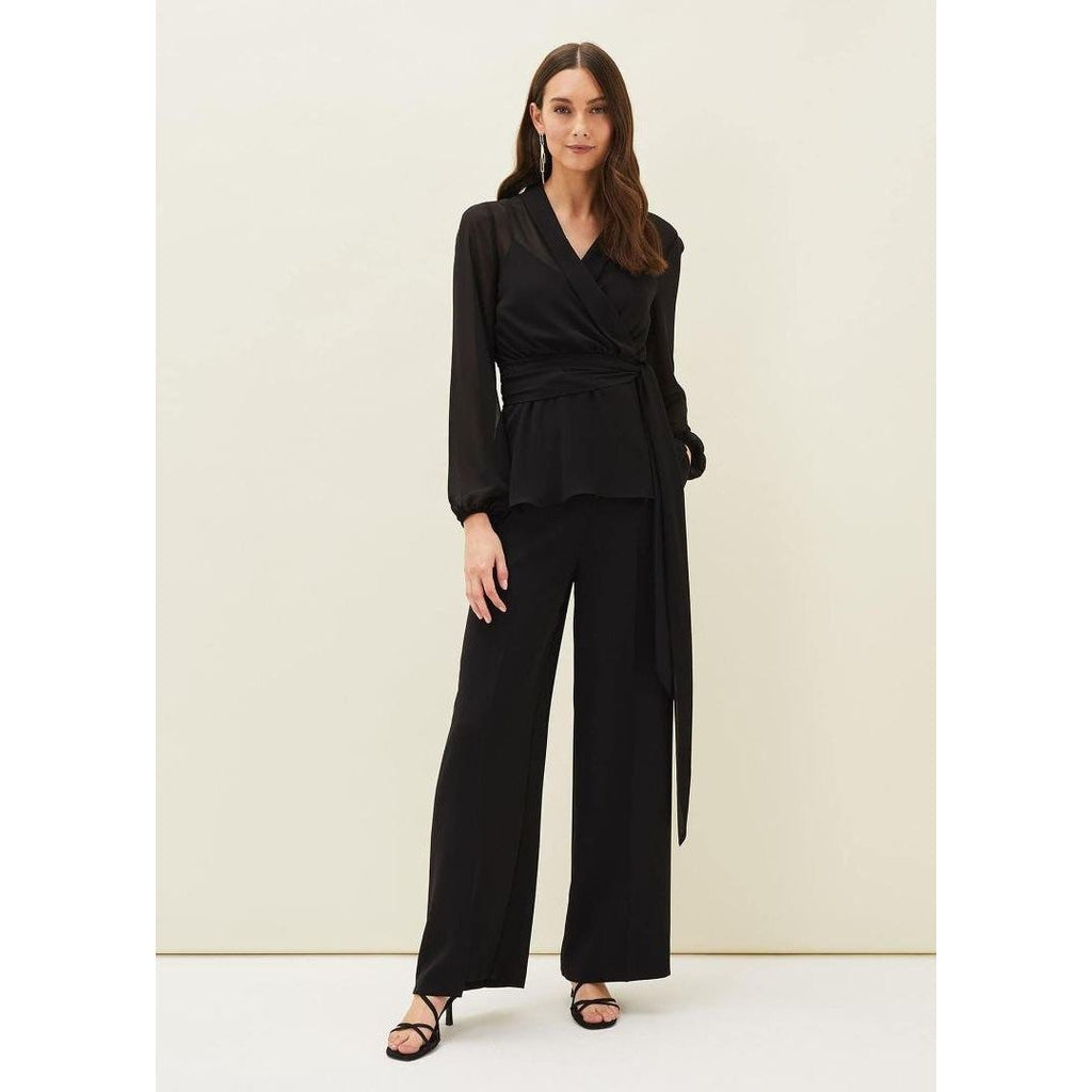 Phase Eight Florentine Wide Leg Trousers - Black - Beales department store