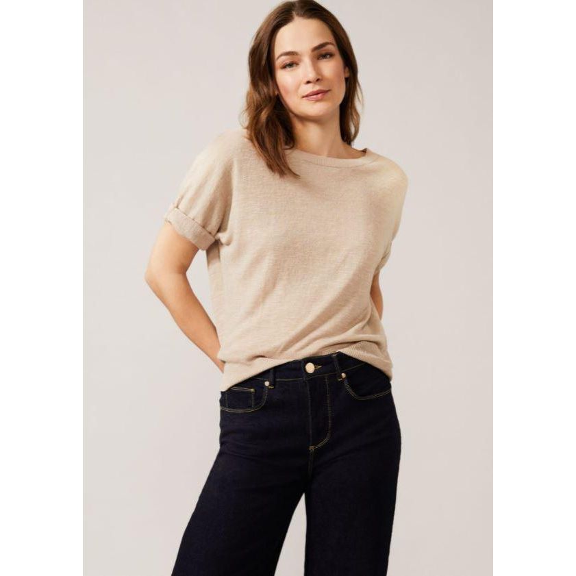 Phase Eight Galina Knit Top - Stone - Beales department store