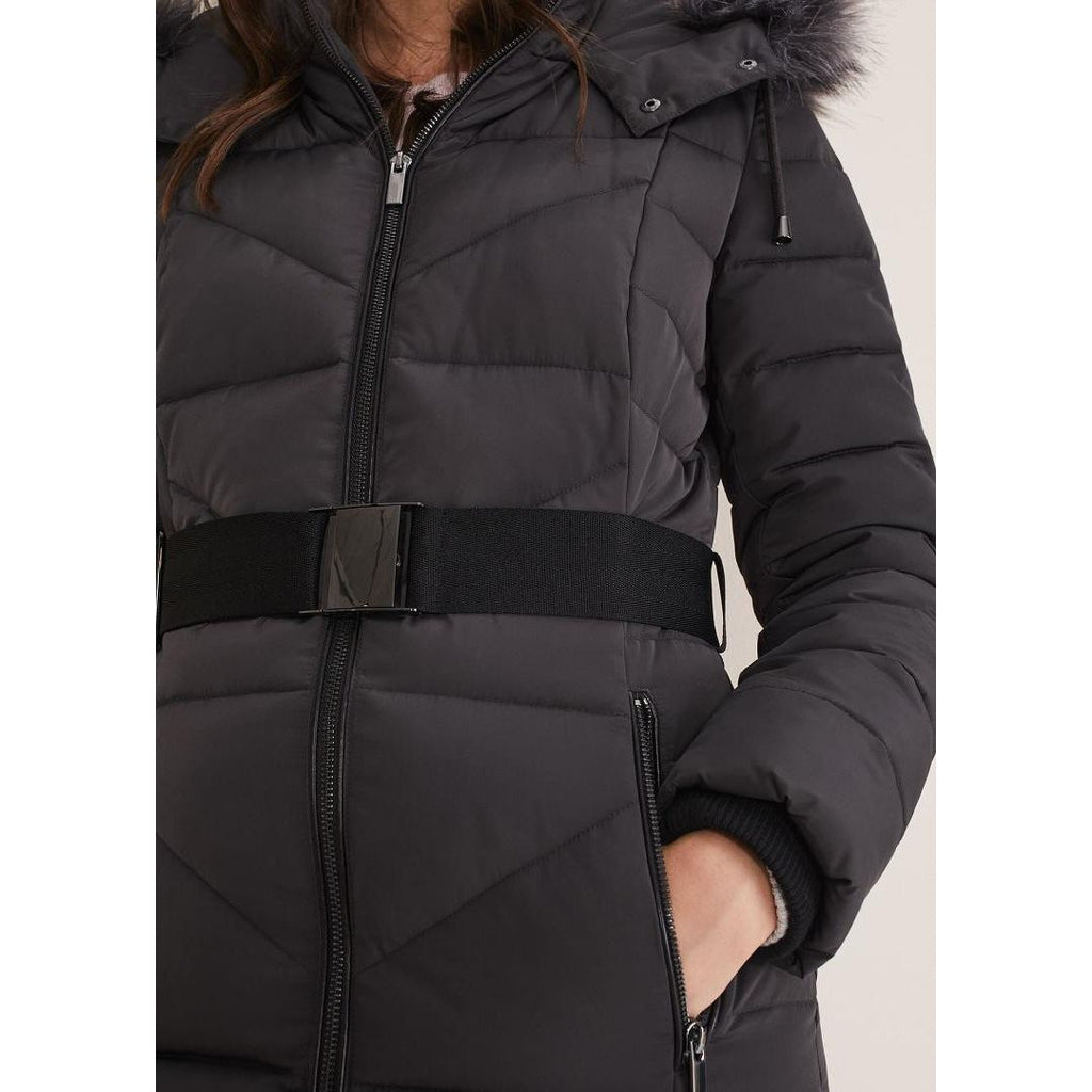 Phase Eight Georgie Maxi Puffer - Charcoal - Beales department store