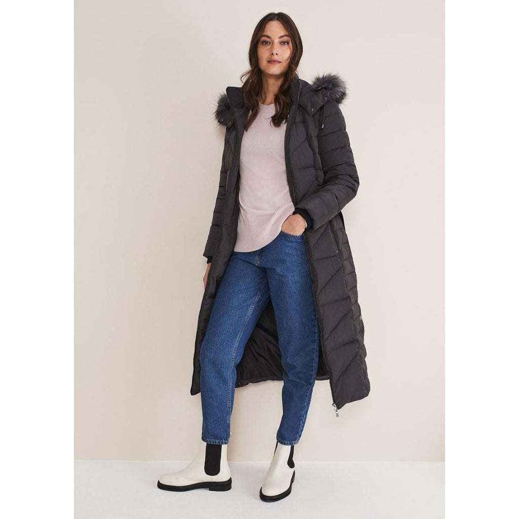 Phase Eight Georgie Maxi Puffer - Charcoal - Beales department store