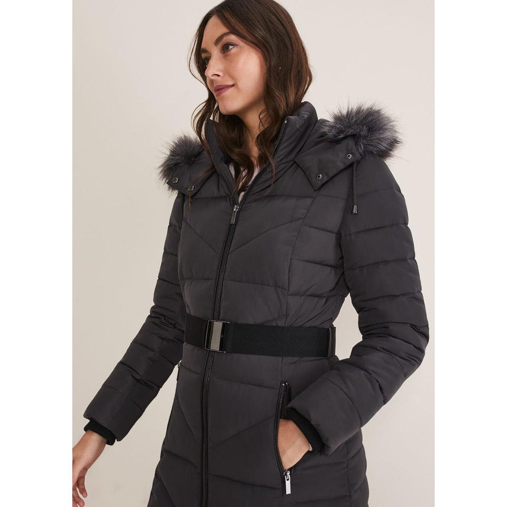 Phase Eight Georgie Maxi Puffer - Charcoal - Beales department store