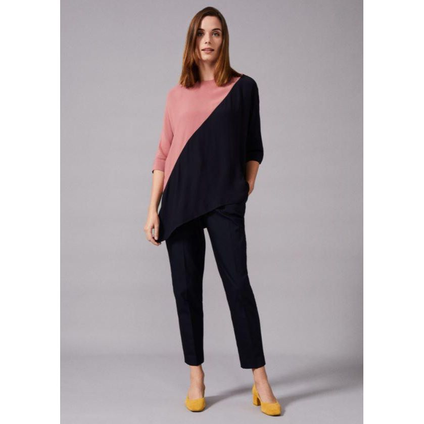 Phase Eight Gilly Colourblock Blouse - Navy/Ivory - Beales department store