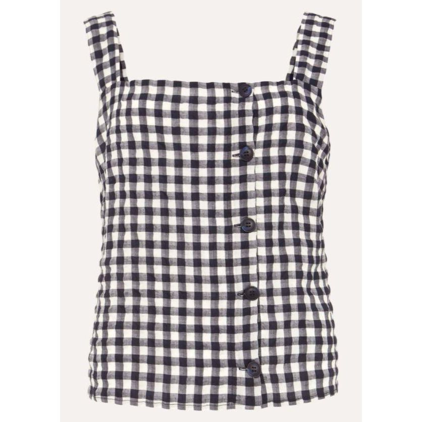 Phase Eight Gingham Cami Top - Navy/White - Beales department store