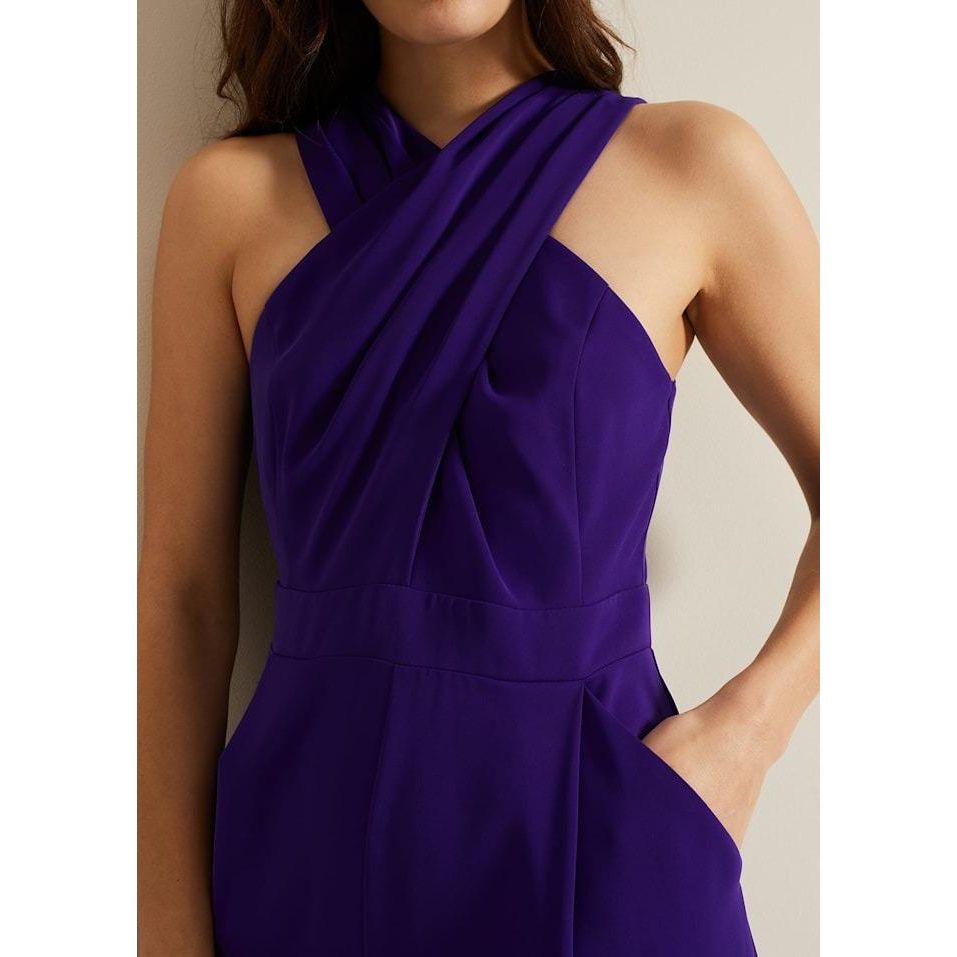 Phase Eight Giorgia Cross Neck Jumpsuit - Violet - Beales department store