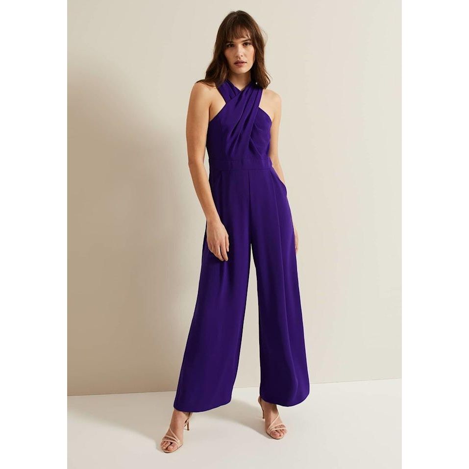 Phase Eight Giorgia Cross Neck Jumpsuit - Violet - Beales department store