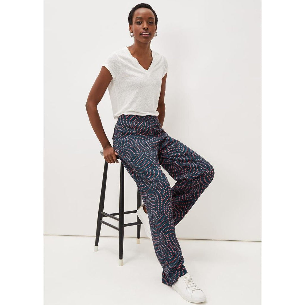 Phase Eight Grace Geo Printed Trouser - Navy/Multi - Beales department store