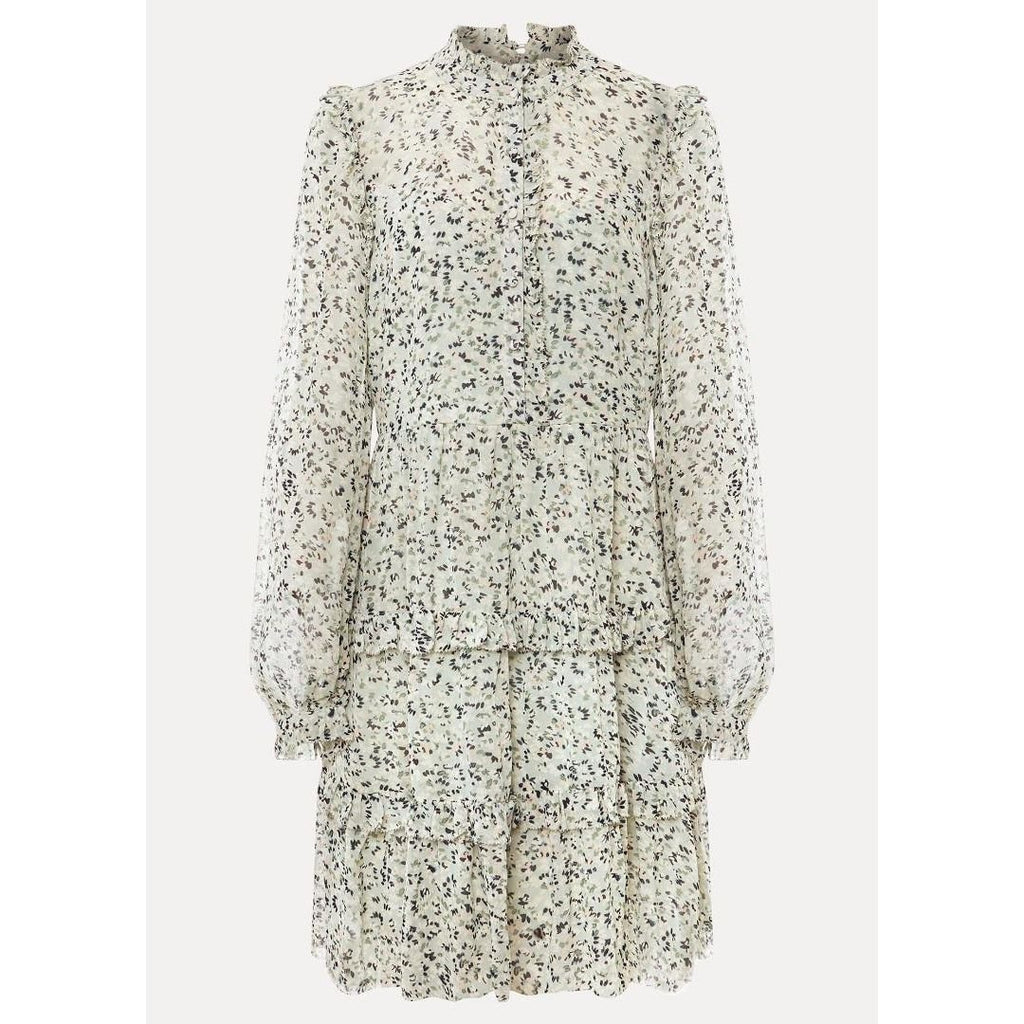 Phase Eight Harlow Floral Tiered Mini Dress - Eau De Nil/Multi - Beales department store