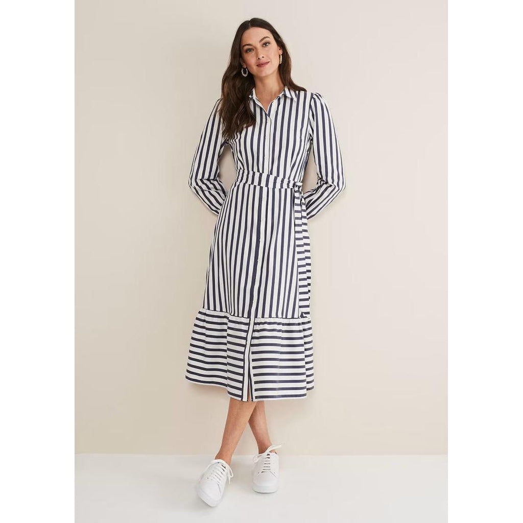 Phase Eight Henley Striped Midaxi Dress - Navy/Ivory - Beales department store