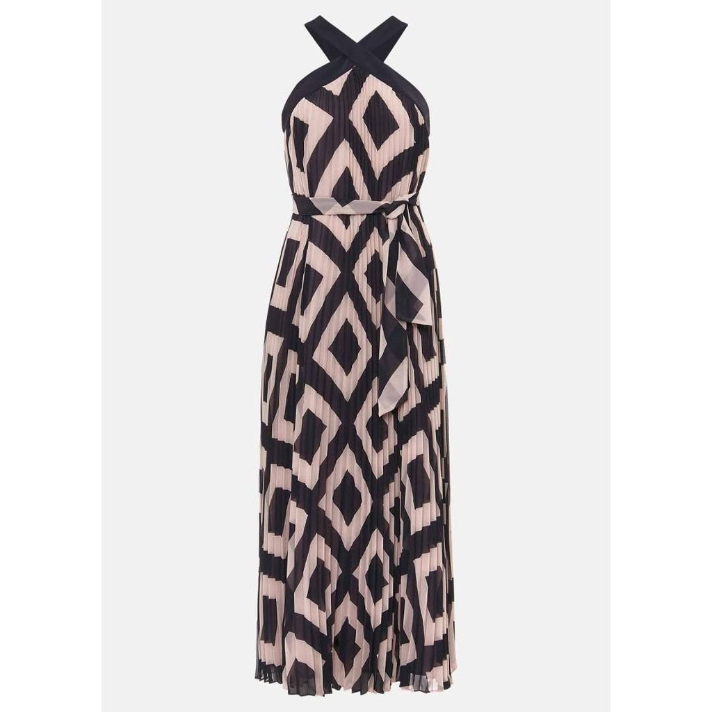 Phase Eight Hestia Diamond Trapeze Maxi Dress - Navy/Pink - Beales department store