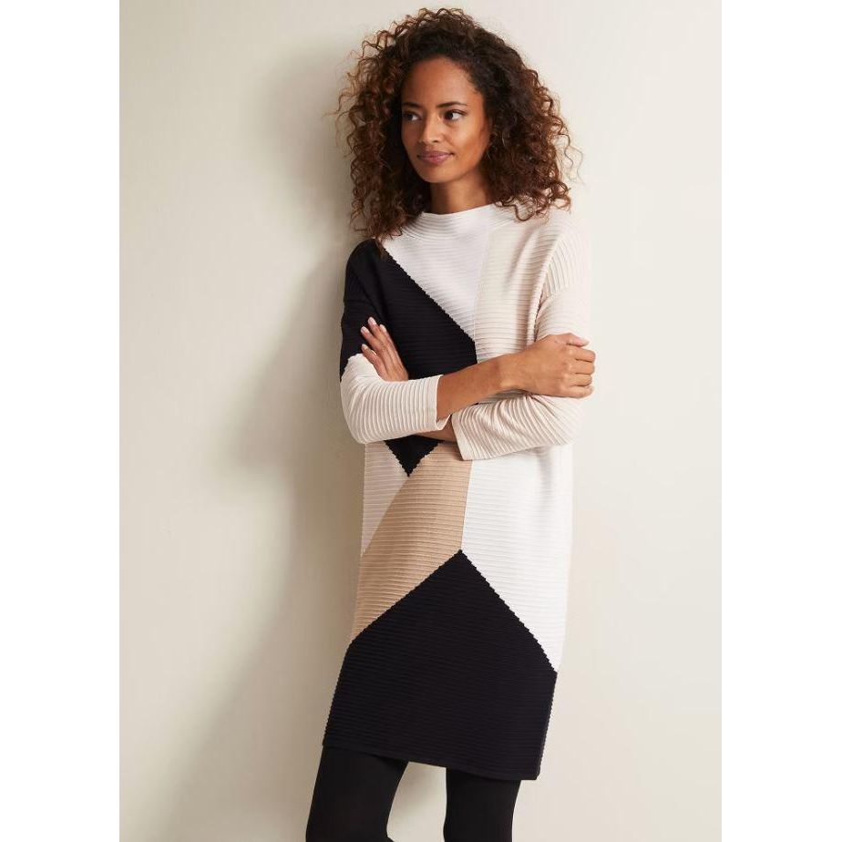 Phase Eight Hetty Colour Block Tunic Mini Dress - Multi - Beales department store