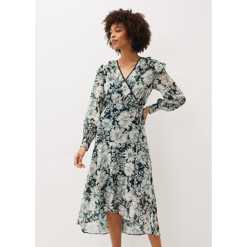 Phase Eight Indiana Floral Tiered Dress - Pine - Beales department store