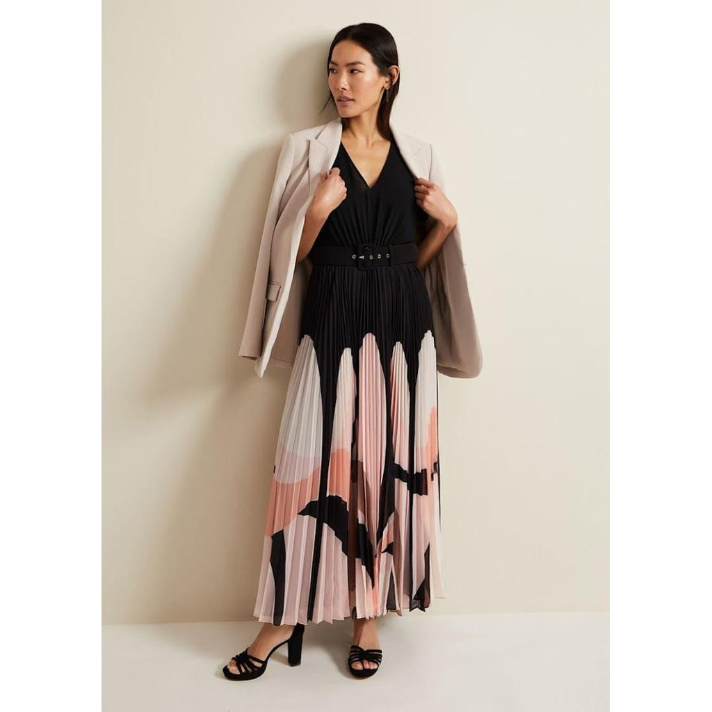 Phase Eight Isla Printed Skirt Ruffle Top Maxi Dress - Multi - Coloured - Beales department store