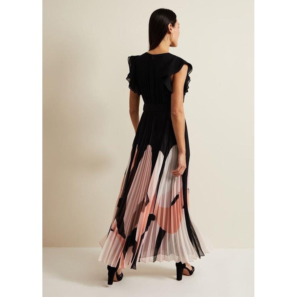 Phase Eight Isla Printed Skirt Ruffle Top Maxi Dress - Multi - Coloured - Beales department store