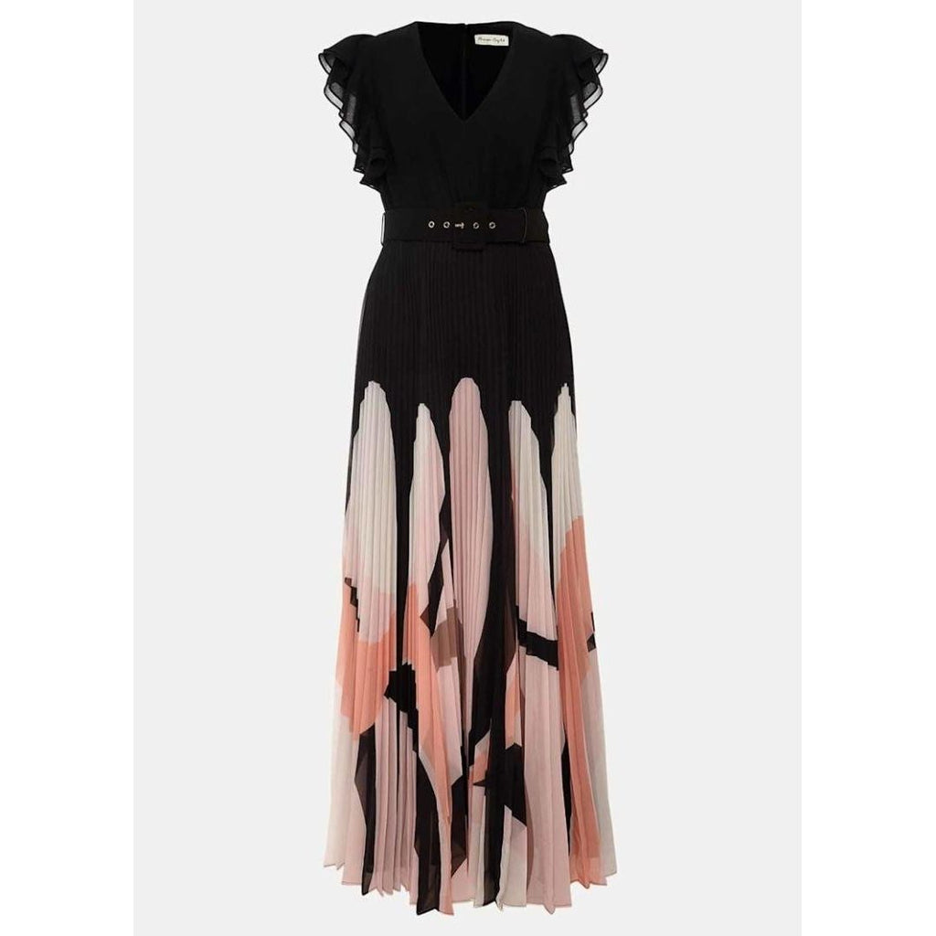 Phase Eight Isla Printed Skirt Ruffle Top Maxi Dress - Multi - Coloured - Beales department store