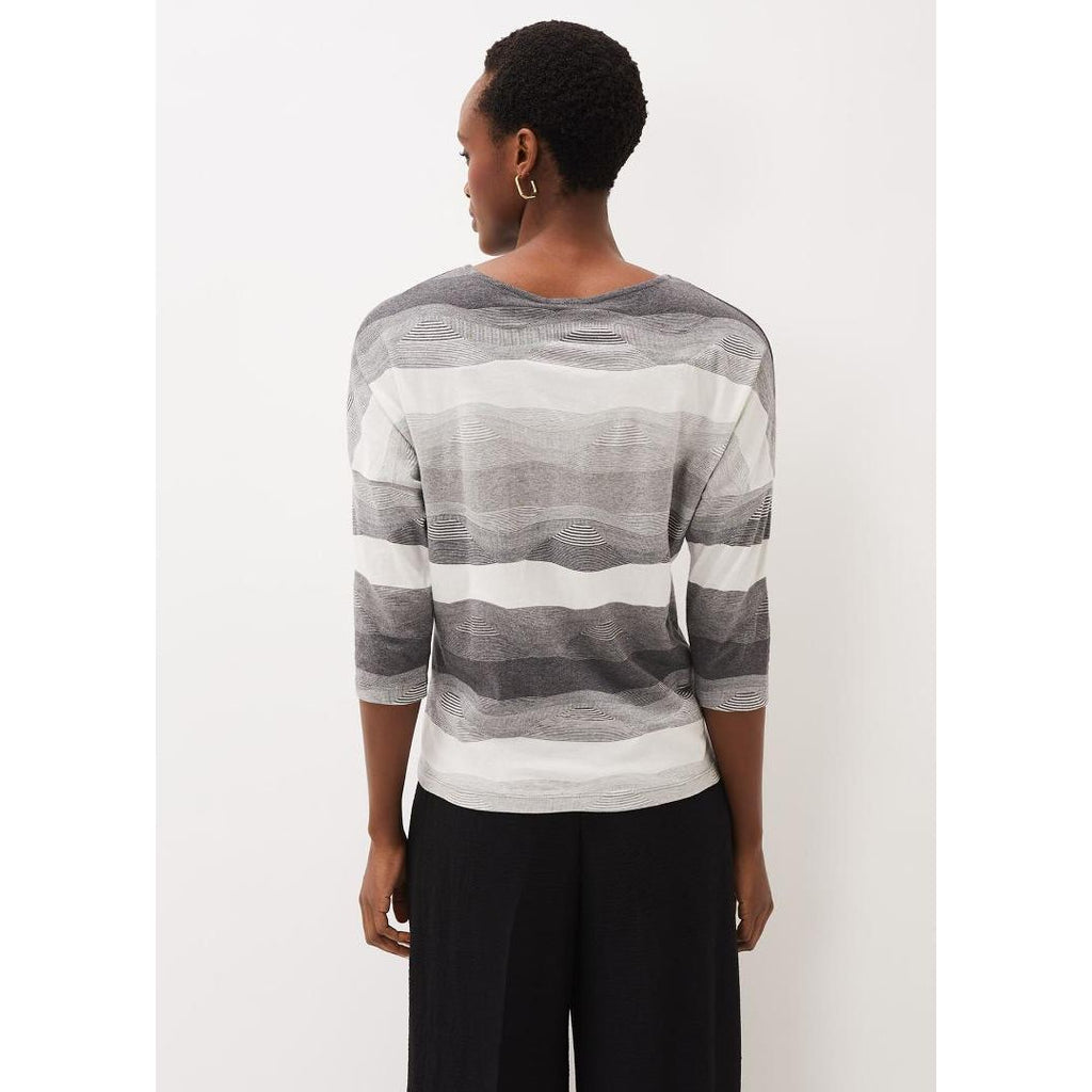 Phase Eight Jacquard Wavy Top - Grey - Beales department store