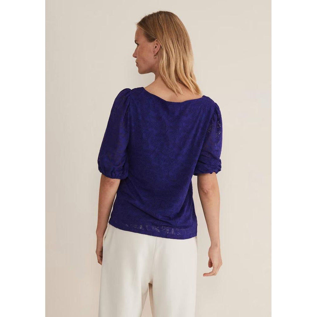 Phase Eight Jaeda Leaf Burnout Top - Purple - Beales department store