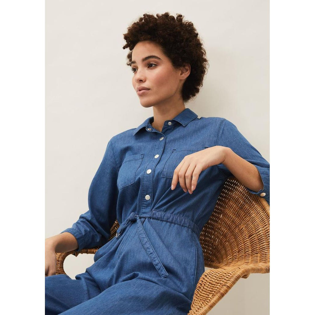 Phase Eight Jarah Denim Jumpsuit - Chambray - Beales department store