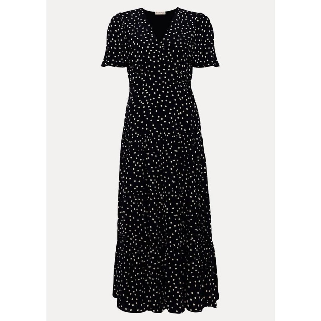 Phase Eight Jenna Wrap Midaxi Dress - Navy/Ivory Spot - Beales department store