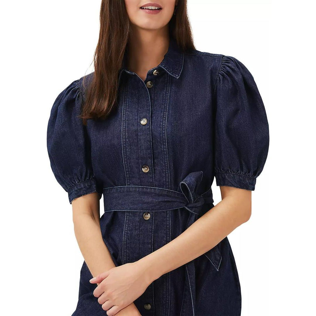 Phase Eight Josephine Denim Puff Sleeve Dress - Indigo - Beales department store