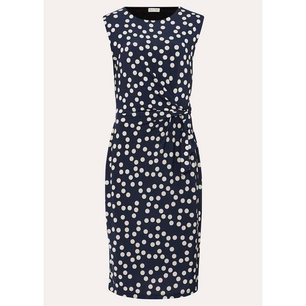 Phase Eight Josey Jersey Spot Bodycon Midi Dress - Navy/Ivory - Beales department store