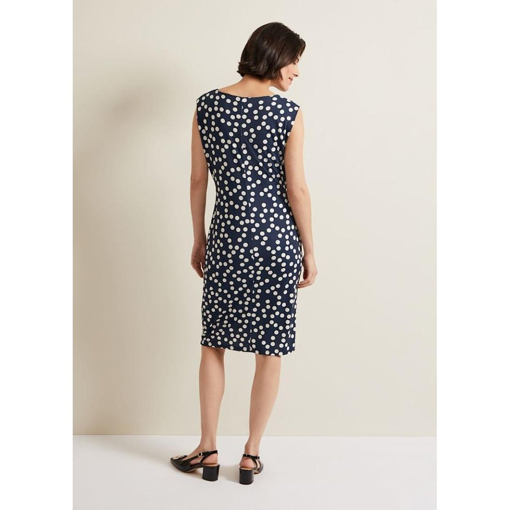 Phase Eight Josey Jersey Spot Bodycon Midi Dress - Navy/Ivory - Beales department store