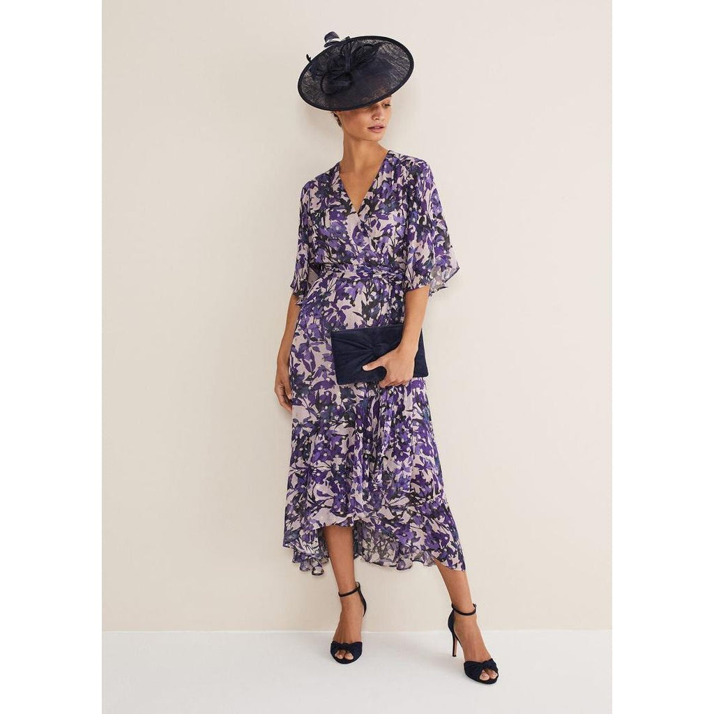 Phase Eight Juliette Floral Fil Coupe Wrap Dress - Latte/Multi - Beales department store