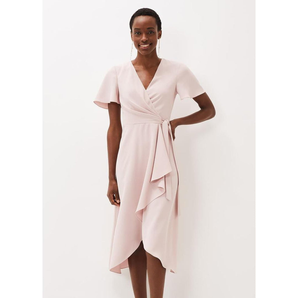 Phase Eight Julissa Frill Wrap Dress - Antique Rose - Beales department store