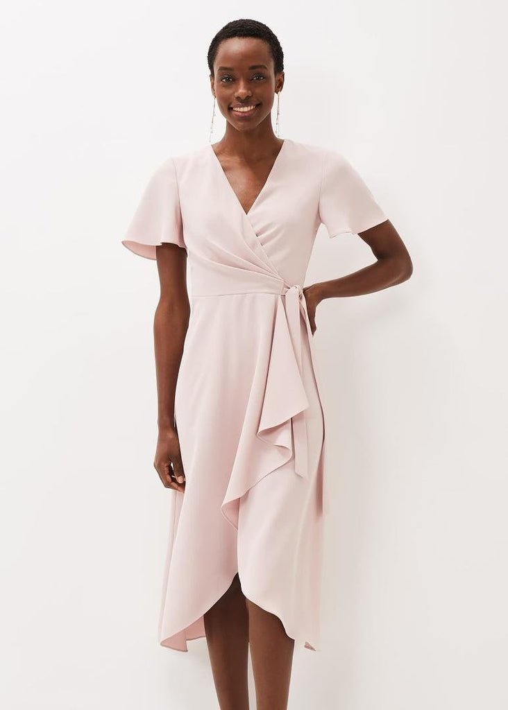 Phase Eight Julissa Frill Wrap Dress - Antique Rose - Beales department store