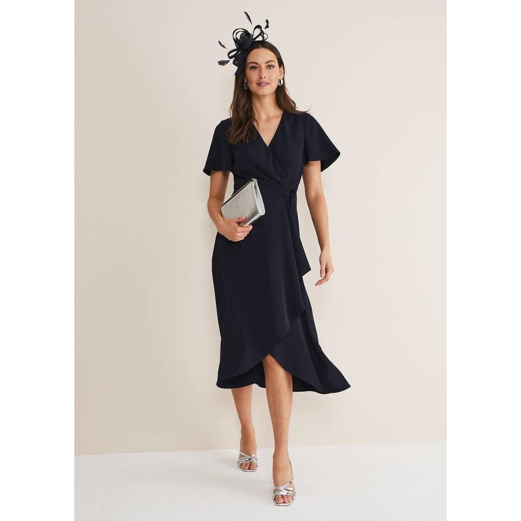 Phase Eight Julissa Frill Wrap Dress - Navy - Beales department store