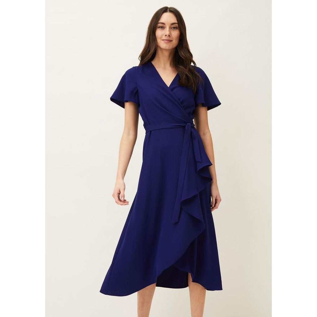 Phase Eight Julissa Frill Wrap Dress - Royal Blue - Beales department store