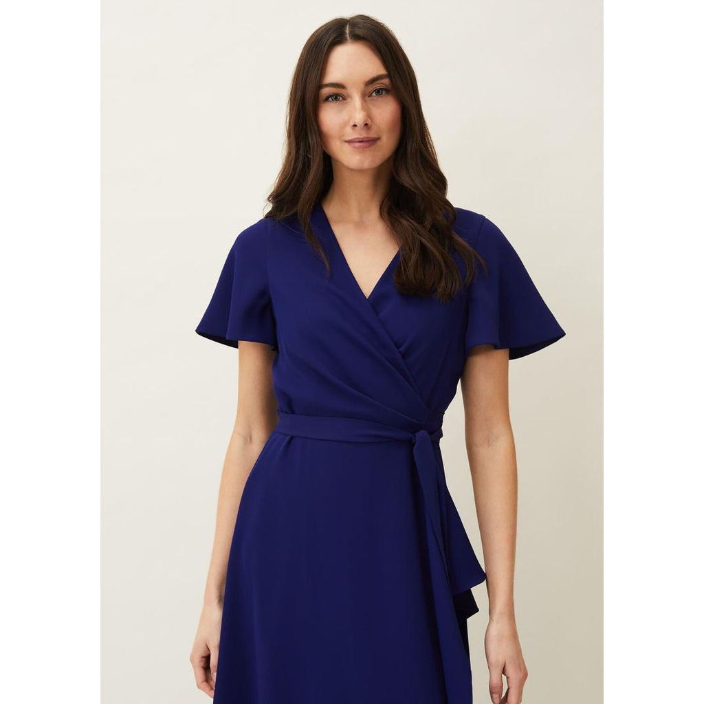 Phase Eight Julissa Frill Wrap Dress - Royal Blue - Beales department store