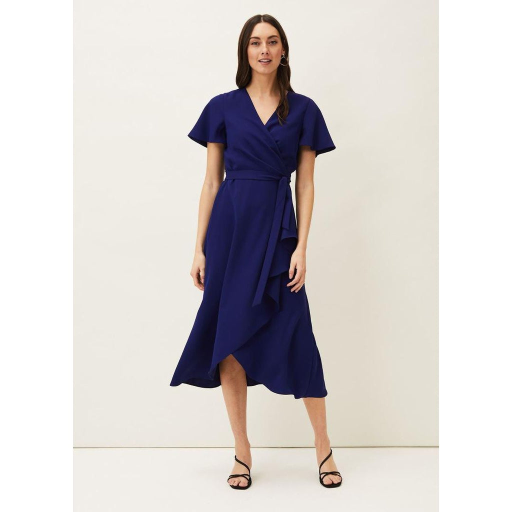 Phase Eight Julissa Frill Wrap Dress - Royal Blue - Beales department store