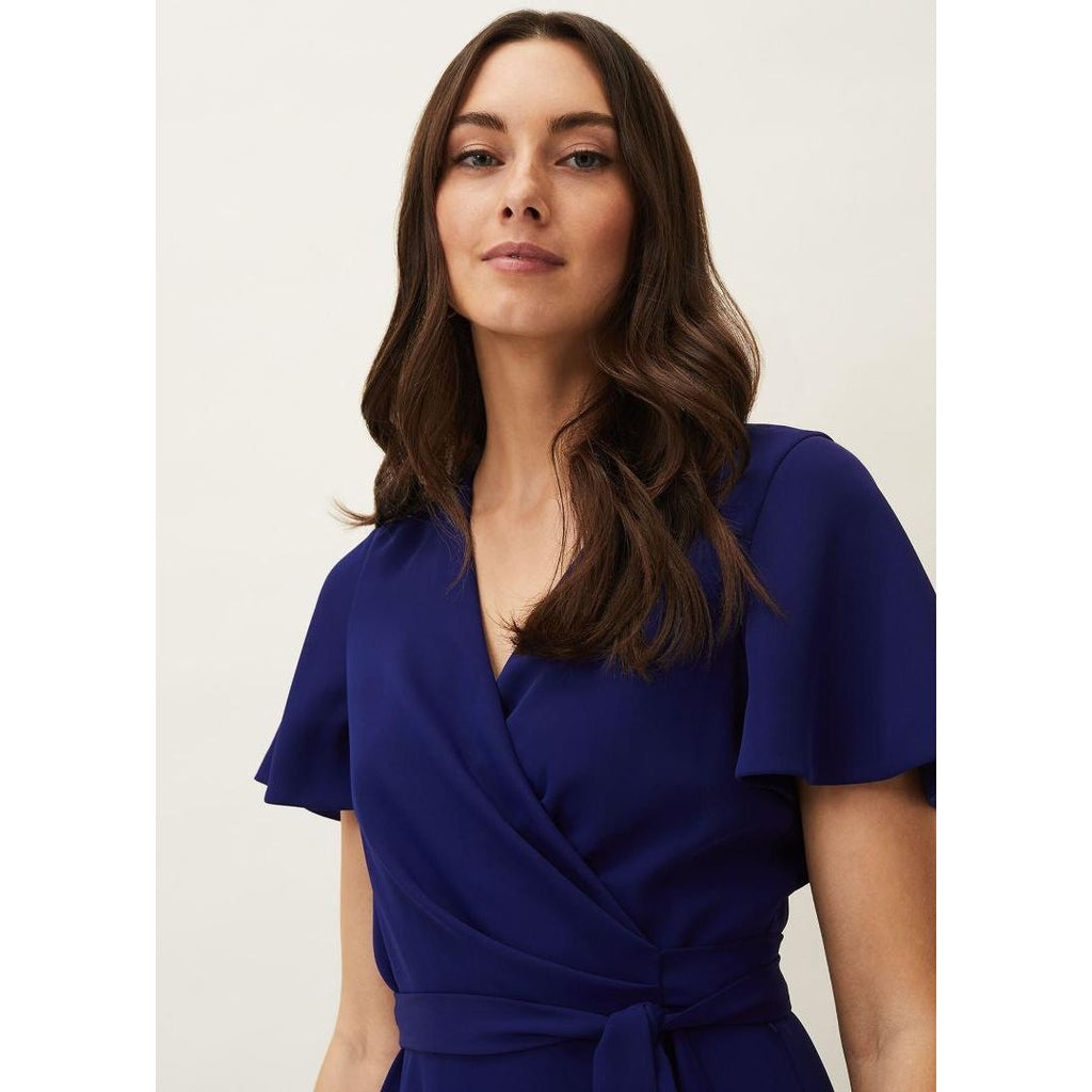 Phase Eight Julissa Frill Wrap Dress - Royal Blue - Beales department store