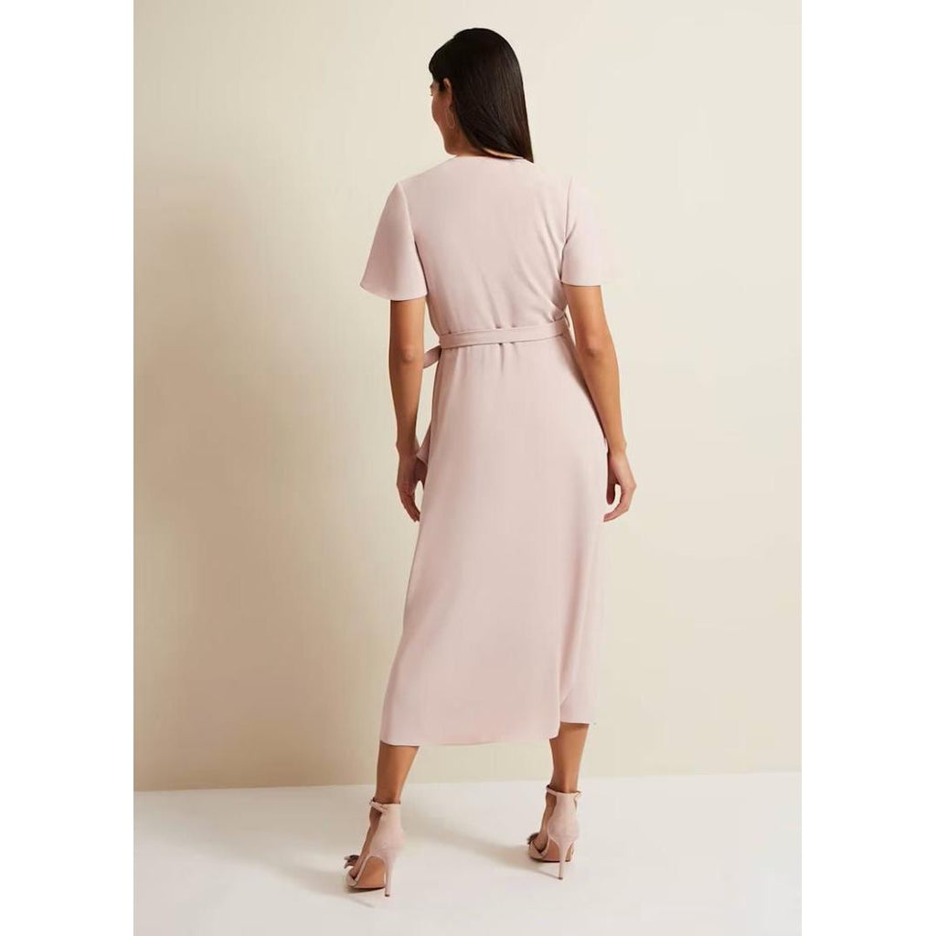 Phase Eight Julissa Frill Wrap Midi Dress - Antique Rose - Beales department store