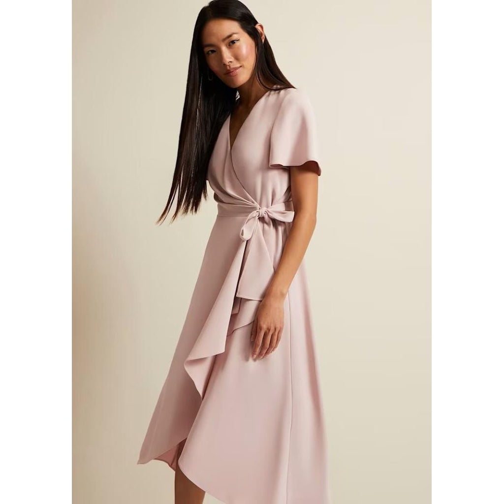 Phase Eight Julissa Frill Wrap Midi Dress - Antique Rose - Beales department store