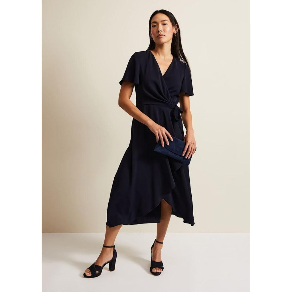 Phase Eight Julissa Navy Frill Wrap Dress - Navy - Beales department store