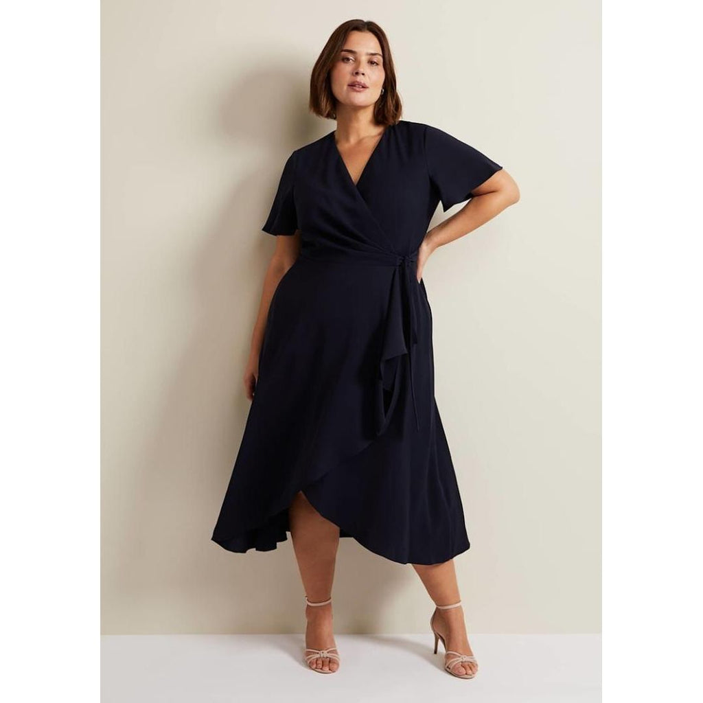 Phase Eight Julissa Navy Frill Wrap Dress - Navy - Beales department store