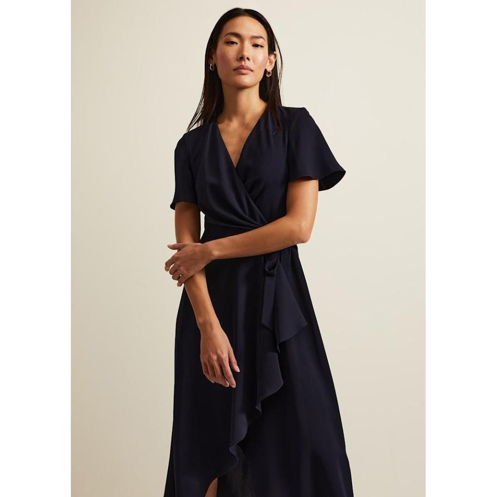 Phase Eight Julissa Navy Frill Wrap Dress - Navy - Beales department store