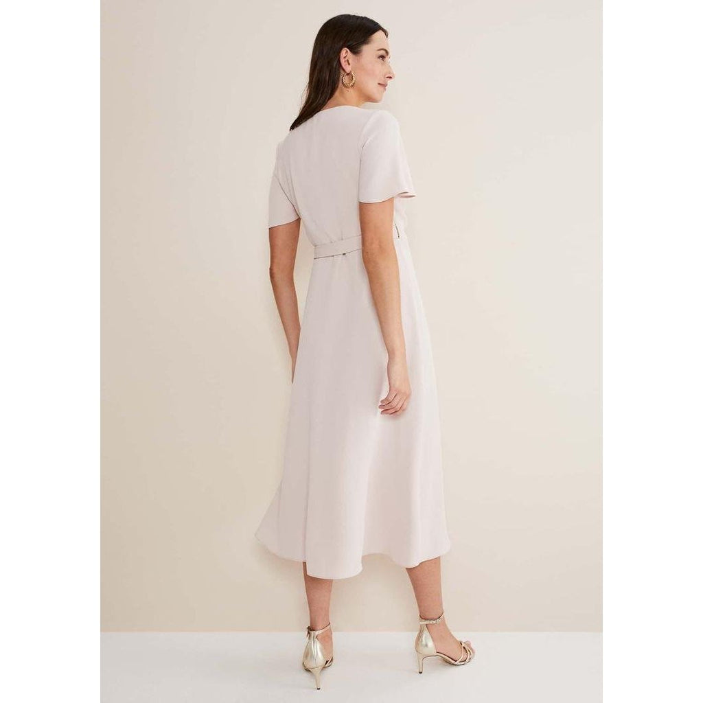 Phase Eight Julissa Ruffle Wrap Midi Dress - Cameo - Beales department store