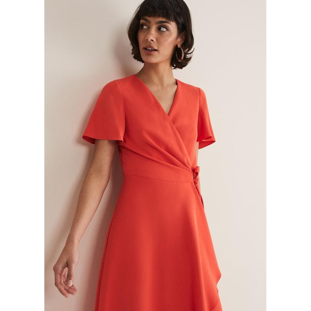 Phase Eight Julissa Wrap Dress - Vermillion - Beales department store