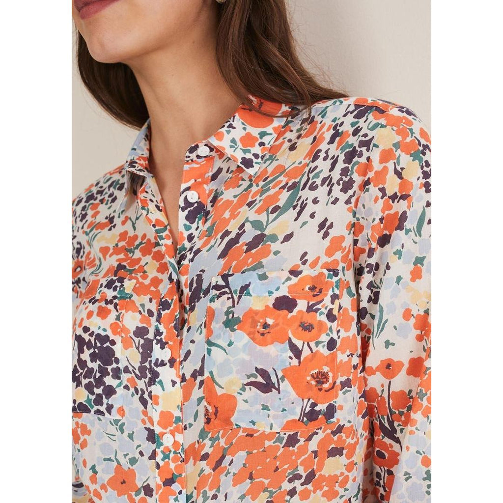 Phase Eight Katie Cotton Floral Blouse - Multi - Beales department store