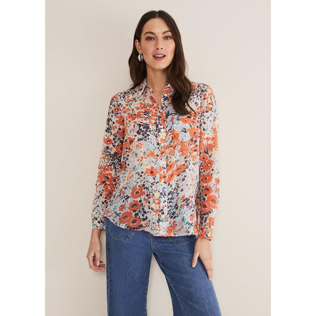 Phase Eight Katie Cotton Floral Blouse - Multi - Beales department store